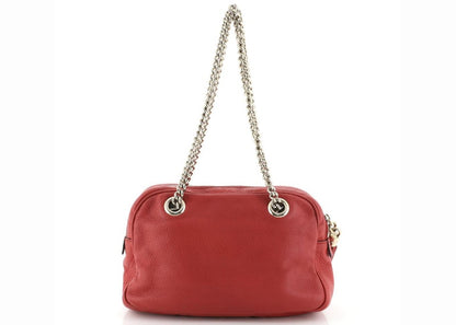 Gucci Soho Chain Zip Shoulder Bag Small Red