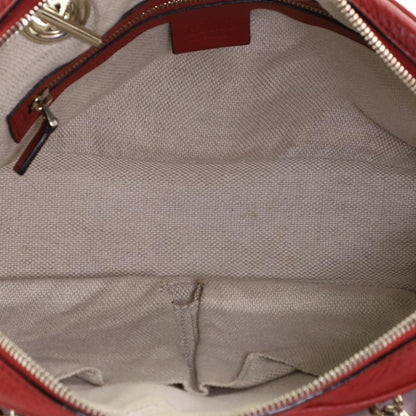 Gucci Soho Chain Zip Shoulder Bag Small Red