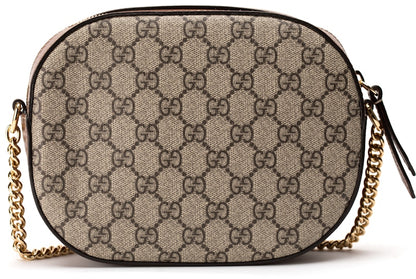 Gucci Crossbody Chain Bag GG Supreme Mini Brown