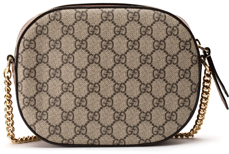 Gucci Crossbody Chain Bag GG Supreme Mini Brown