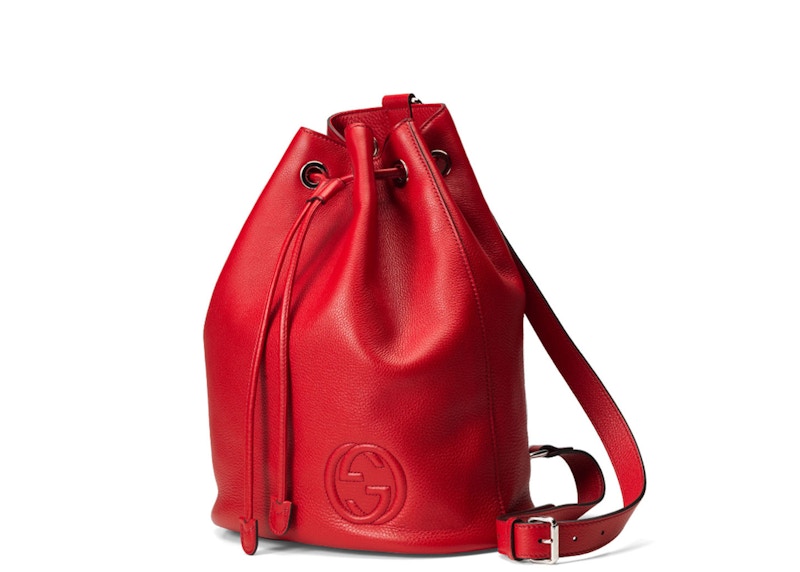 Gucci Soho Drawstring Backpack Red