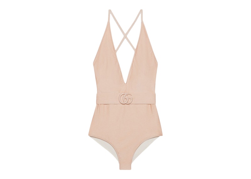 Gucci Sparking Jersey Double G Swimsuit Ivory