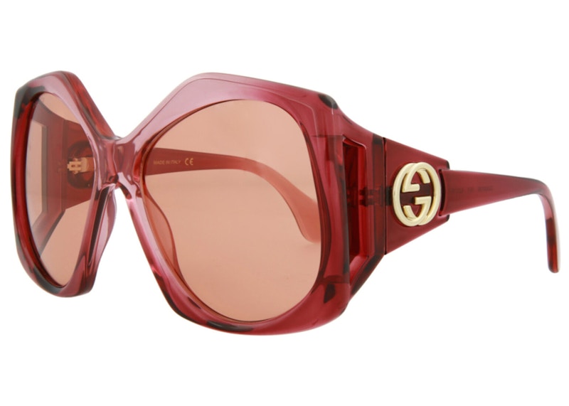 Gucci Sqaure-Frame Injection Sunglasses Burgundy/Orange (MAEDI-GG0875S-30010259003)