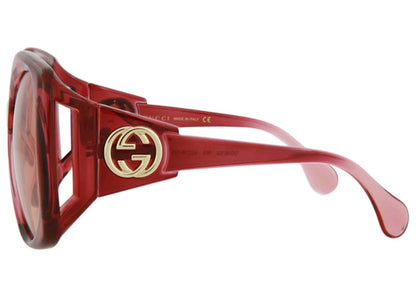 Gucci Sqaure-Frame Injection Sunglasses Burgundy/Orange (MAEDI-GG0875S-30010259003)