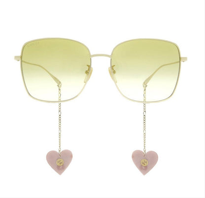 Gucci Square Charm Sunglasses Yellow/Gold (GG1030SK-004)