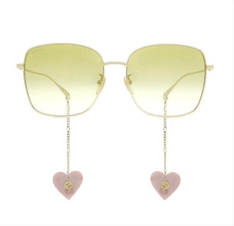 Gucci Square Charm Sunglasses Yellow/Gold (GG1030SK-004)