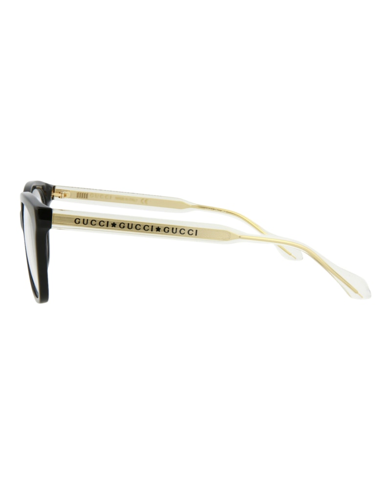 Gucci Square Eyeglasses Black Crystal Transparent (GG0566O-30008160-001)