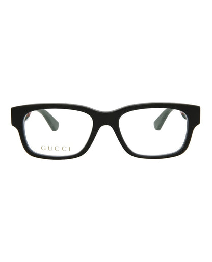 Gucci Square Eyeglasses Black/Multicolor/Transparent (GG0343O-30002861-001)