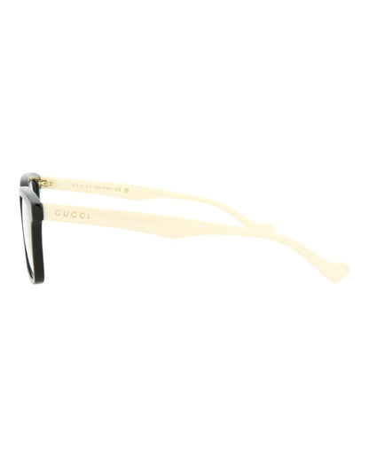 Gucci Square Eyeglasses Black/White/Transparent (GG0964O-30011188-005)