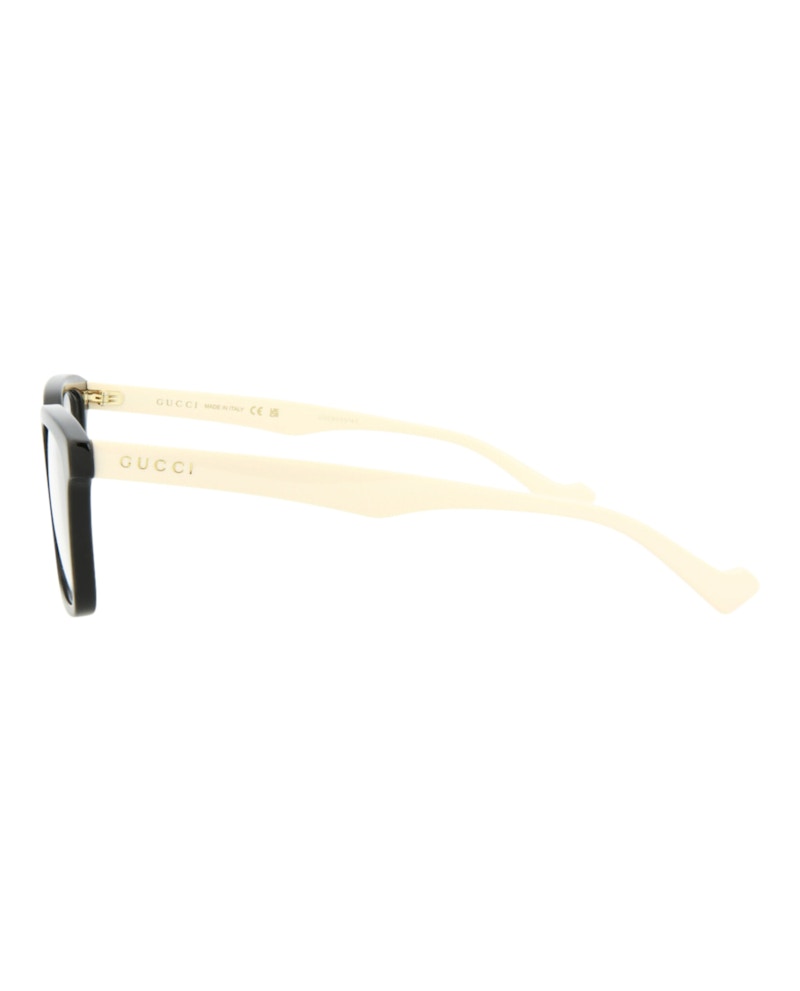 Gucci Square Eyeglasses Black/White/Transparent (GG0964O-30011188-005)