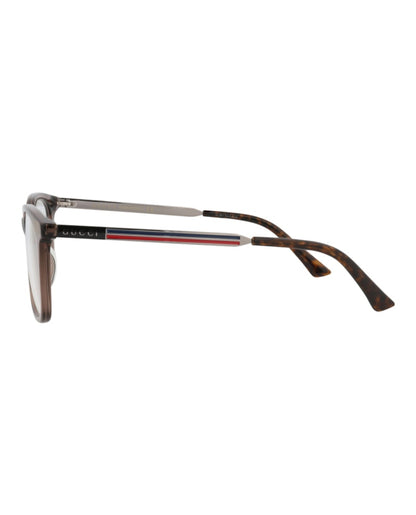 Gucci Square Eyeglasses Brown/Ruthenium/Transparent (GG0831OA-30009524-003)