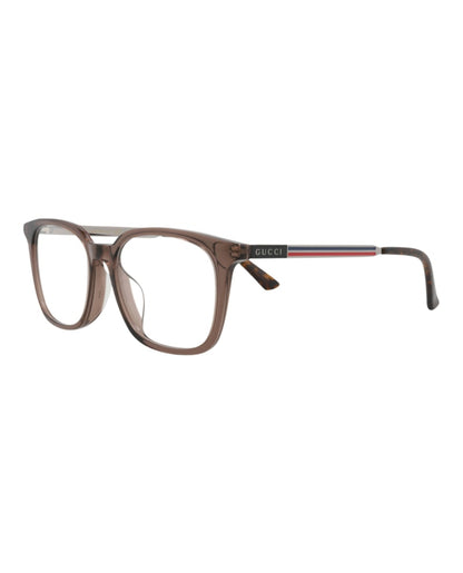Gucci Square Eyeglasses Brown/Ruthenium/Transparent (GG0831OA-30009524-003)