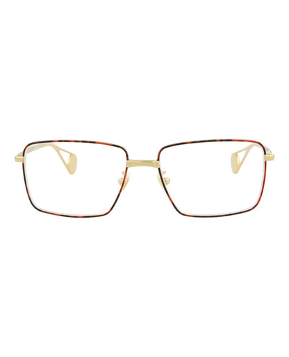 Gucci Square Eyeglasses Gold/Gold/Transparent (GG0439O-30006461-004)