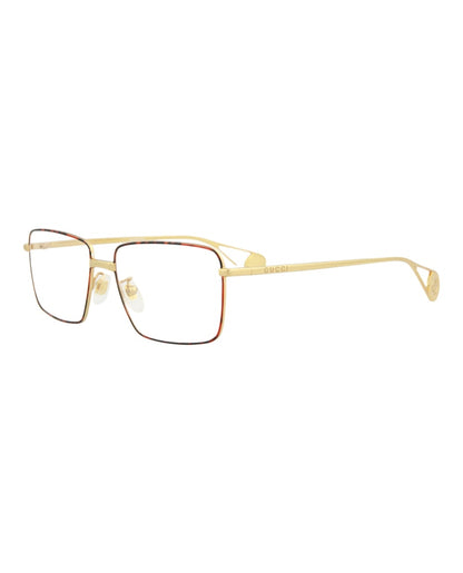 Gucci Square Eyeglasses Gold/Gold/Transparent (GG0439O-30006461-004)