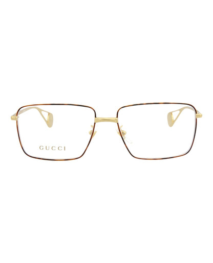 Gucci Square Eyeglasses Gold/Gold/Transparent (GG0439O-30006461-006)