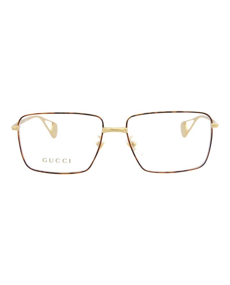 Gucci Square Eyeglasses Gold/Gold/Transparent (GG0439O-30006461-006)