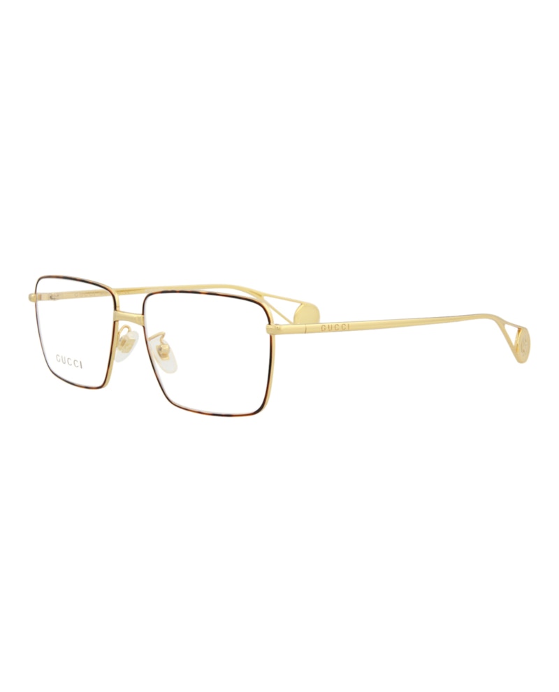 Gucci Square Eyeglasses Gold/Gold/Transparent (GG0439O-30006461-006)