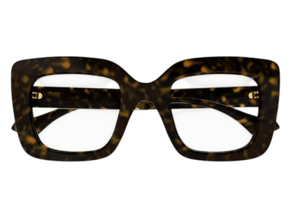 Gucci Square Eyeglasses Shiny Dark Havana (GG1554O 002)