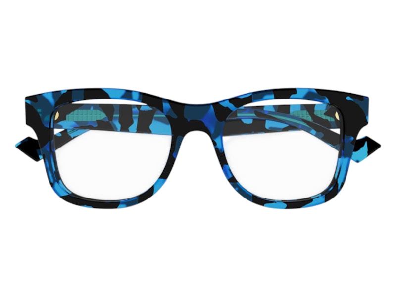 Gucci Square Eyeglasses Spotted Black/Turquoise Havana (GG1332O 006)