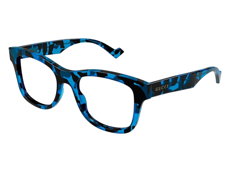 Gucci Square Eyeglasses Spotted Black/Turquoise Havana (GG1332O 006)