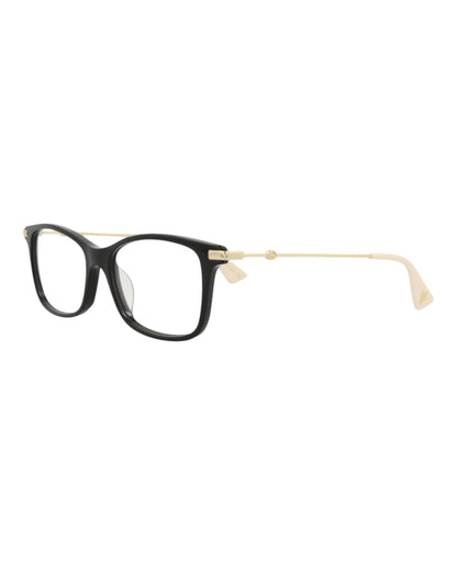 Gucci Square-Frame Acetate Optical Frames Black Gold Transparent (GG0513OA-30007793-007)