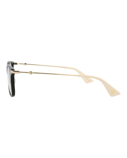 Gucci Square-Frame Acetate Optical Frames Black Gold Transparent (GG0513OA-30007793-007)