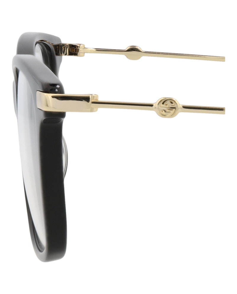 Gucci Square-Frame Acetate Optical Frames Black Gold Transparent (GG0513OA-30007793-007)