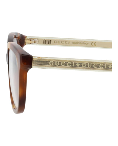 Gucci Square-Frame Acetate Optical Frames Havana Crystal Transparent (GG0568OA-30008162-002)