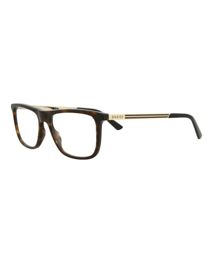 Gucci Square-Frame Acetate Optical Frames Havana Gold Transparent (GG0691O-30008599-002)