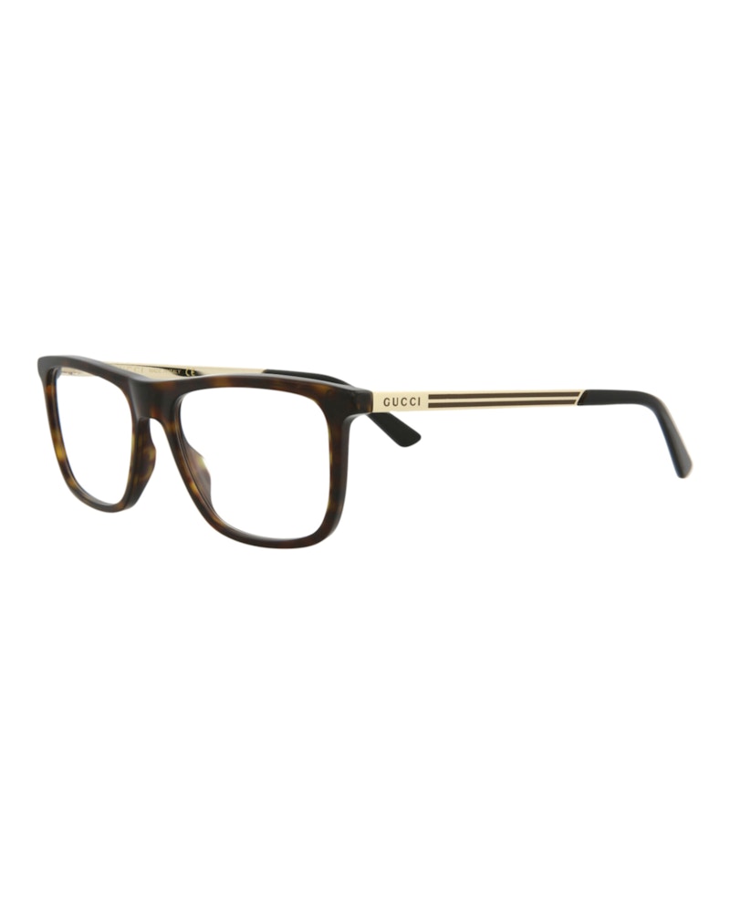 Gucci Square-Frame Acetate Optical Frames Havana Gold Transparent (GG0691O-30008599-002)