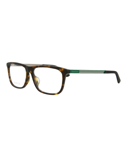 Gucci Square-Frame Acetate Optical Frames Havana Green Transparent (GG0696OA-30008604-002)