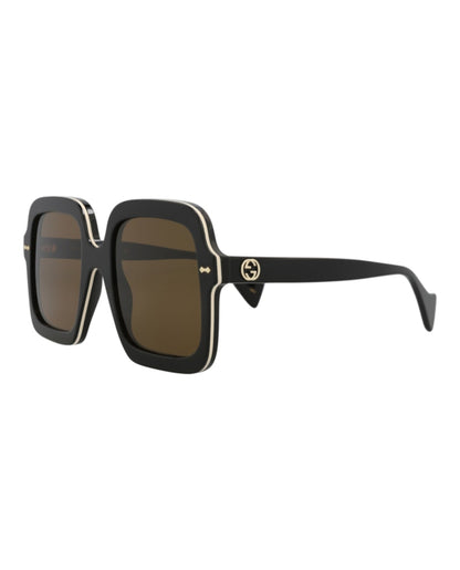 Gucci Square-Frame Acetate Sunglasses Black/Black/Brown (GG1241S-30013511-001)