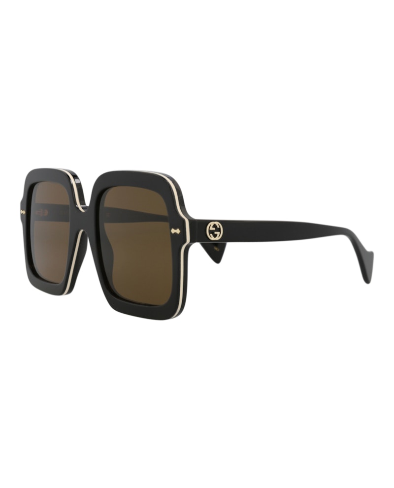 Gucci Square-Frame Acetate Sunglasses Black/Black/Brown (GG1241S-30013511-001)