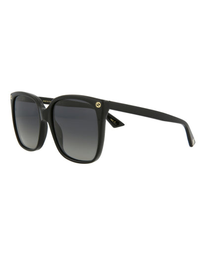 Gucci Square-Frame Acetate Sunglasses Black Black Grey (GG0022S-30000969-007)
