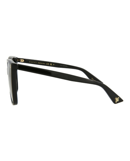 Gucci Square-Frame Acetate Sunglasses Black Black Grey (GG0022S-30000969-007)