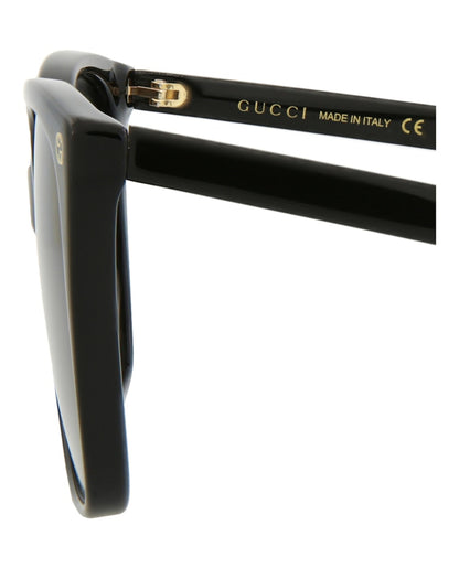 Gucci Square-Frame Acetate Sunglasses Black Black Grey (GG0022S-30000969-007)