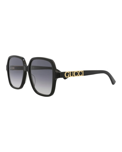 Gucci Square-Frame Acetate Sunglasses Black/Black/Grey (GG1189S-30013438-002)