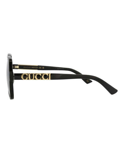 Gucci Square-Frame Acetate Sunglasses Black/Black/Grey (GG1189S-30013438-002)