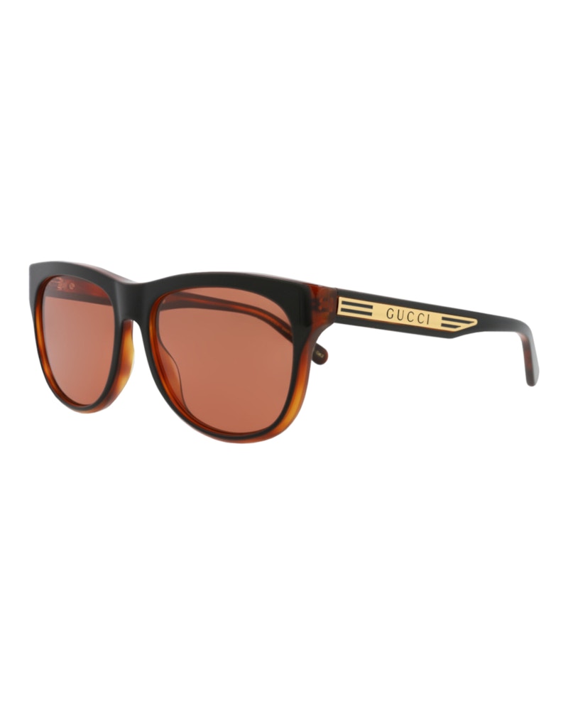 Gucci Square-Frame Acetate Sunglasses Black Black Orange (GG0980S-30011204-002)
