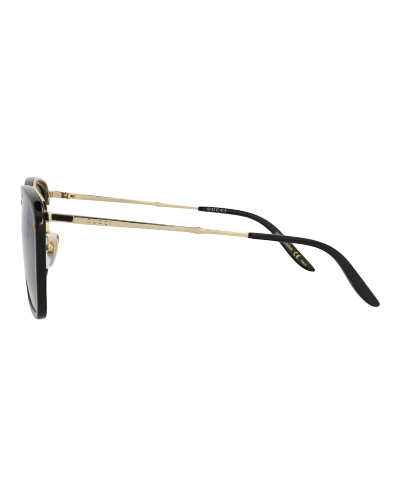 Gucci Square-Frame Acetate Sunglasses Black/Gold/Grey (GG0673S-30008621-001)