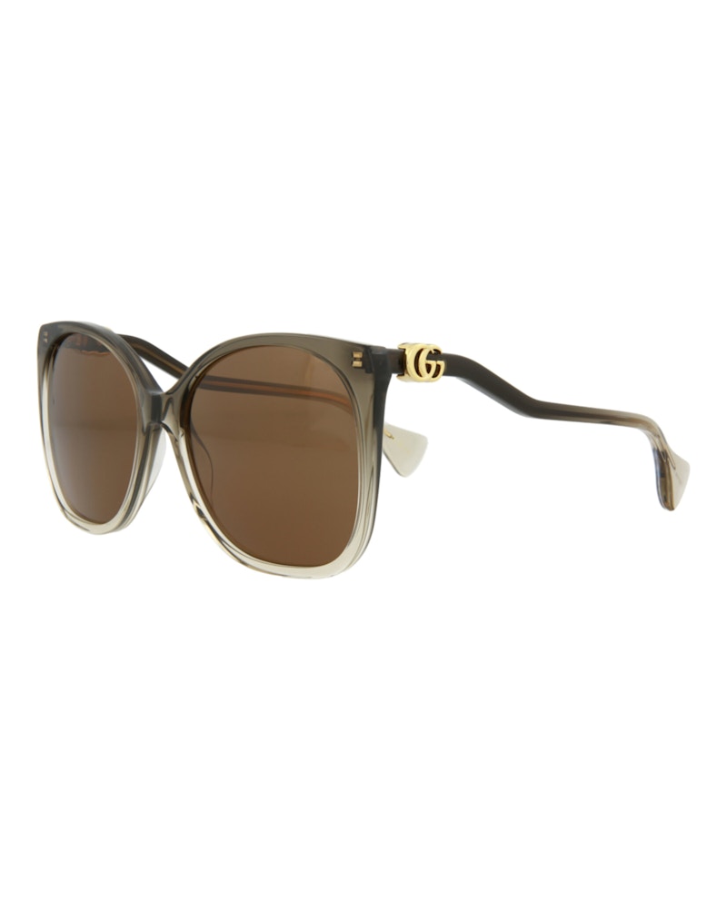 Gucci Square-Frame Acetate Sunglasses Brown Brown Brown (GG1010S-30011580-002)