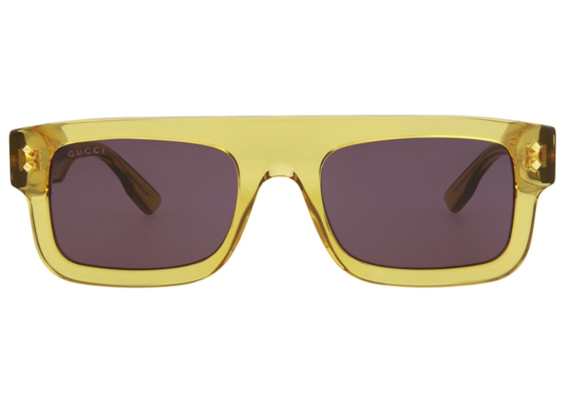 Gucci Square-Frame Acetate Sunglasses Yellow/Grey (GG1085S-30013035-003-70079)