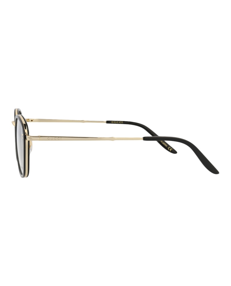 Gucci Square-Frame Injection Optical Frames Black Gold Transparent (GG0678OA-30008625-001)