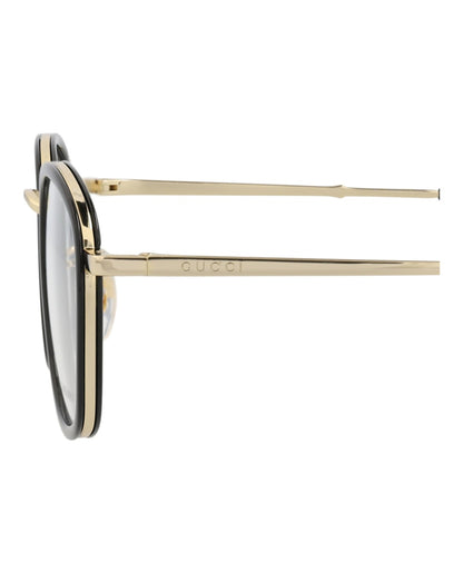 Gucci Square-Frame Injection Optical Frames Black Gold Transparent (GG0678OA-30008625-001)