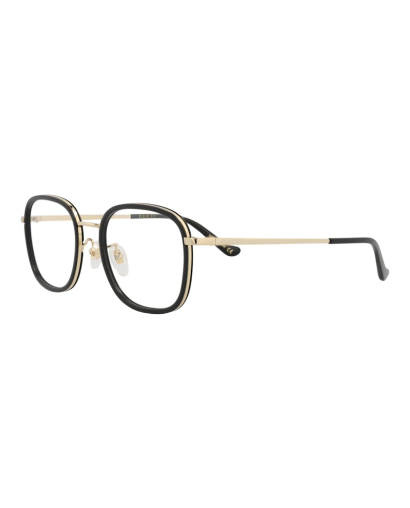 Gucci Square-Frame Injection Optical Frames Black Gold Transparent (GG0955OA-30011118-001)