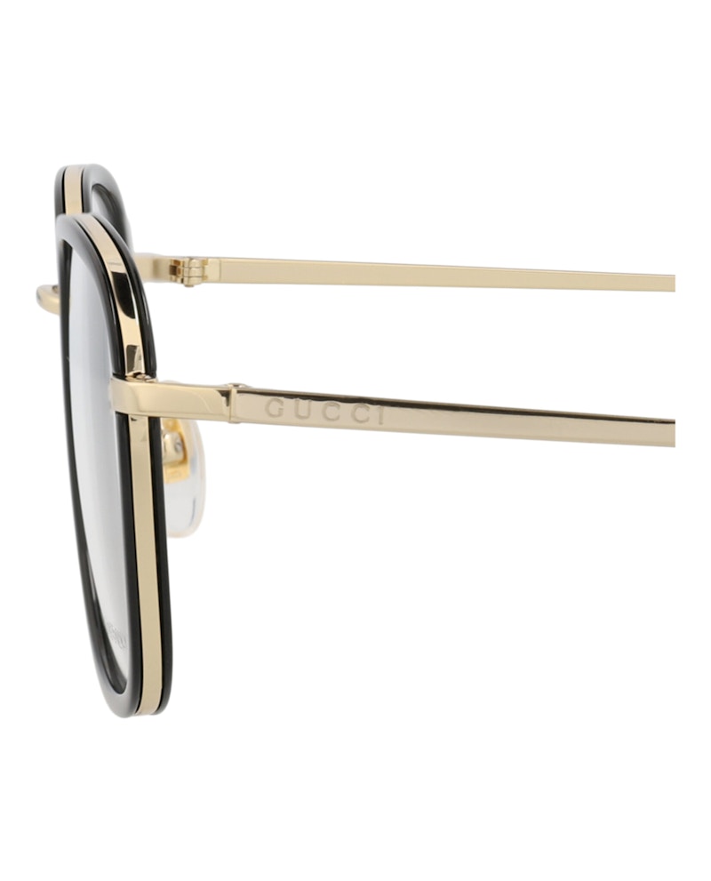 Gucci Square-Frame Injection Optical Frames Black Gold Transparent (GG0955OA-30011118-001)