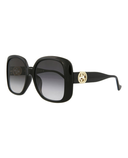 Gucci Square-Frame Injection Sunglasses Black Black Grey (GG1029SA-30011778-001)