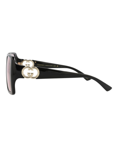 Gucci Square-Frame Injection Sunglasses Black Black Pink (GG1692S-30015482-006)