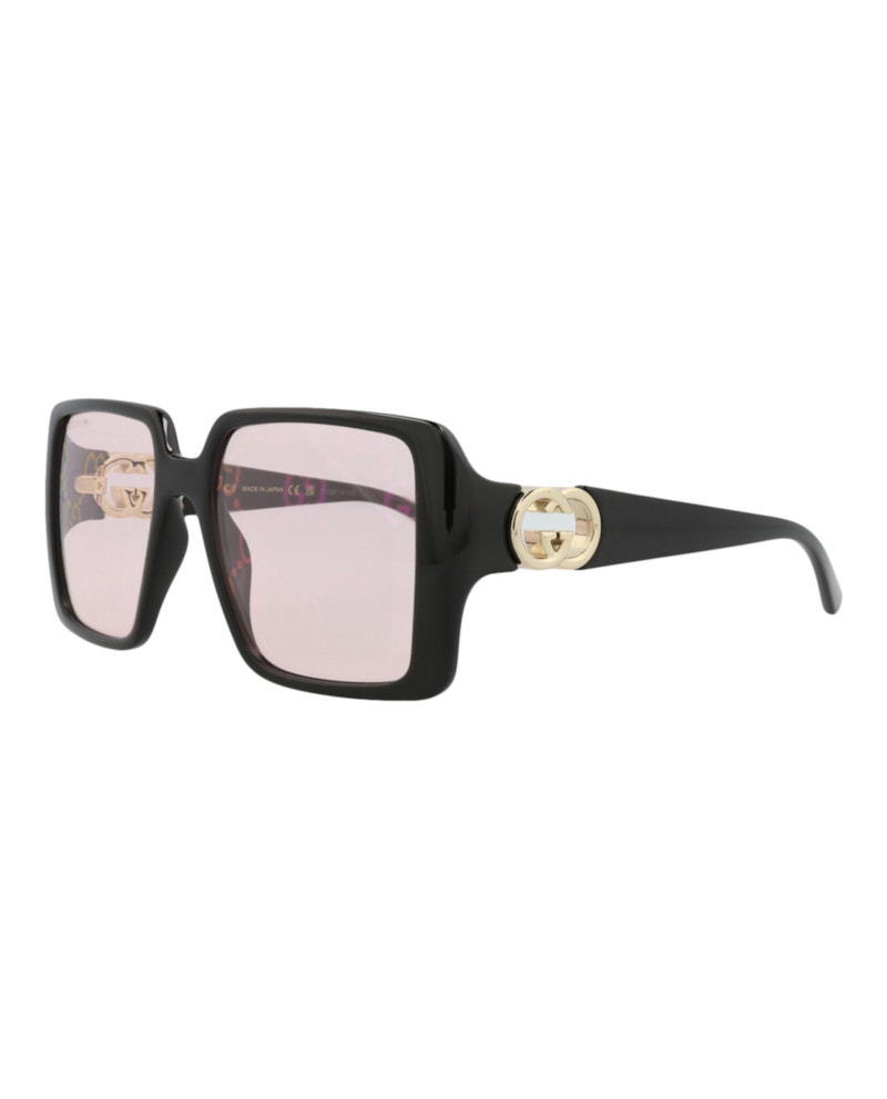 Gucci Square-Frame Injection Sunglasses Black Black Pink (GG1692S-30015482-006)