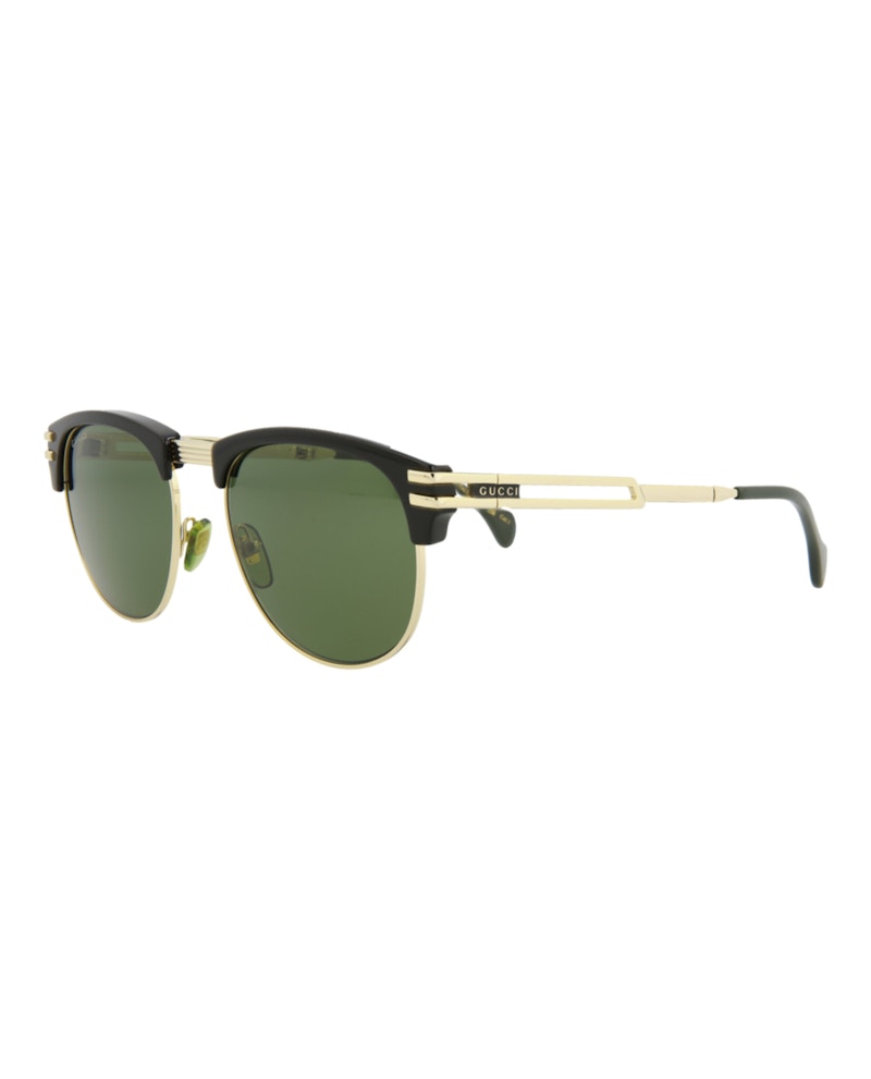 Gucci Square-Frame Injection Sunglasses Black Gold Green (GG1107S-30012838-001)